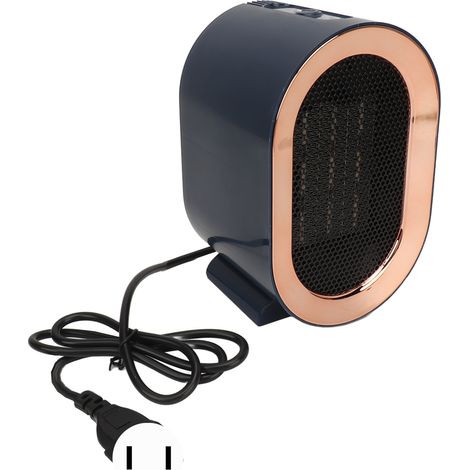 Radiateur électrique 1200W silencieux, protection surchauffe arrêt automatique, vitesse réglable, ventilateur céramique PTC de bureau, bleu foncé, fiche US 110V (1/5)