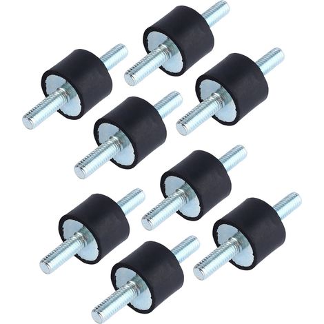 8 supports isolateurs en caoutchouc, goujons anti-vibrations, amortisseurs, vis à double extrémité M6 20x15 (1/5)