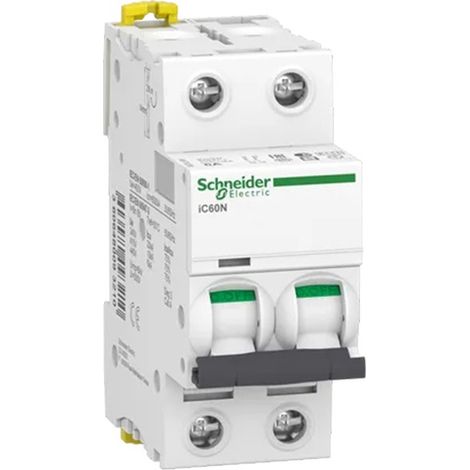 Interruptor automático Acti9 iC60N 2P curva C 6000A/10kA de Schneider  10A