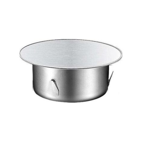 Set of 2 Blind Plugs for Stove Pipes, High Density Stainless Steel, 55mm, Silver, Stainless Steel Chimney Hole Cover (1/3)