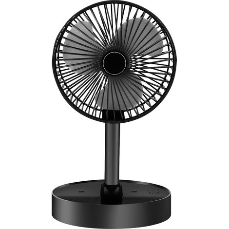 EasySpeed Portable Telescopic Folding Fan, Mini Desktop Fan, Mobile Phone Holder, Rechargeable Battery, 3 Speeds, Quiet and Very Lightweight for Travel, Camping, Indoor, Outdoor Use, Ideal for Summer (1/5)