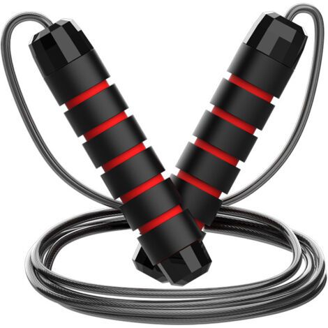 Corde à sauter réglable pour hommes, femmes, enfants – Corde à sauter pour exercice, brûler les graisses, entraînement à la maison ou à la salle de sport (1/5)