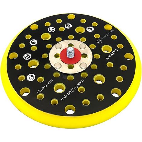 Piastra levigatrice da 150 mm con 52 fori, compatibile con Mirka Ceros Deros, filettatura 5/16, disco abrasivo per la lucidatura di legno e metallo (1/4)