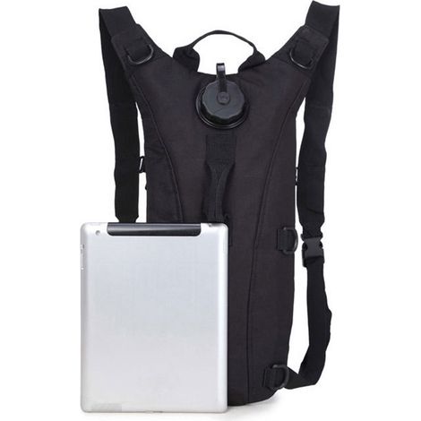 Sac à dos d'hydratation pour vélo, en tissu Oxford résistant à l'usure, imperméable, avec poche à eau réglable, noir pur. (1/5)