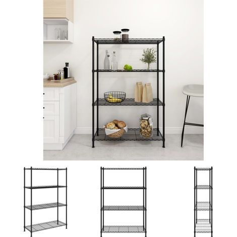 Büroregal - vidaXL Lagerregal mit 4 Böden 90x35x137 cm Schwarz 200 kg - Garage Regal (1/5)