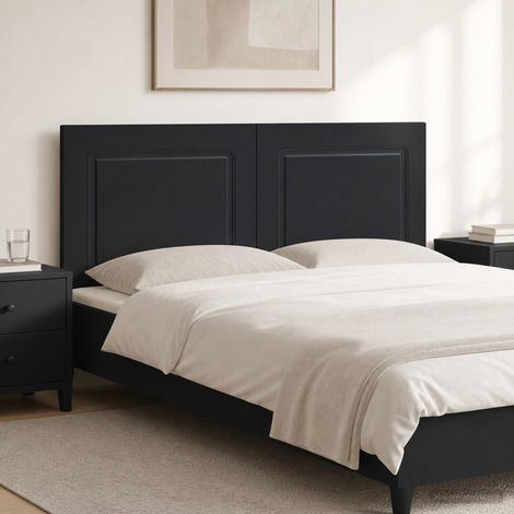 vidaXL Wall-Mounted Headboard UTRECHT Black Engineered Wood (1/5)