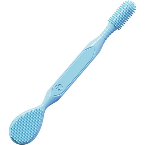 Brosse à dents double tête pour animaux, brosse à dents double tête pour chiens, détartreur confortable - soins dentaires pour chiens - mauvaise haleine, brosse à dents pour chats (bleue) (1/5)