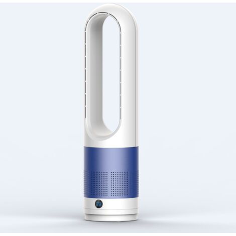 Ventilateur sans pales, ventilateur tour silencieux, avec télécommande, 8 vitesses, oscillation à 80°, minuterie, affichage LED, adapté à la chambre et au bureau Bleu