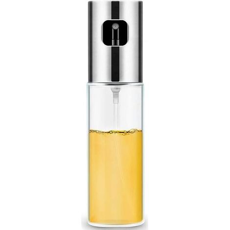Oliera Spray in vetro da 100 ml con testa in acciaio ed Erogatore per olio e aceto (1/5)