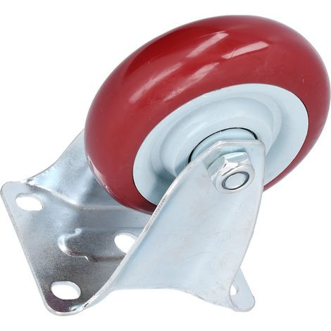 Roulette Industrielle Lourde Fixe Direction Silencieuse Polyuréthane Rouge (1/5)