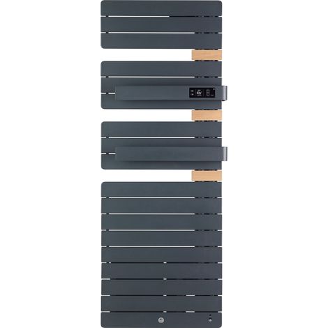Radiatore elettrico scaldasalviette Allure 3 virtuoso Palo a destra con ventilazione 1750W Grigio ardesia/rovere - THERMOR - 483108 (1/5)