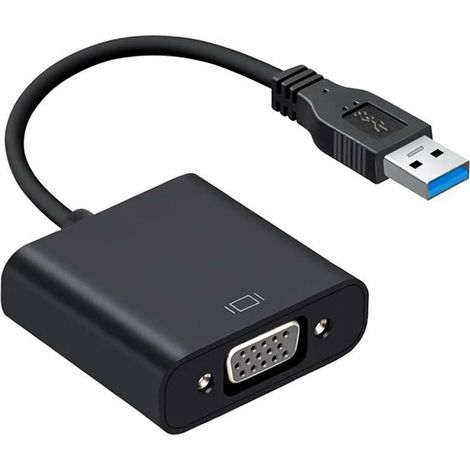 Adaptateur USB 3.0 vers VGA, Convertisseur d'adaptateur vidéo VGA vers USB, Résolution de prise en charge 1080p, Compatible avec ordinateur de bureau Ordinateur portable Windows 10 / 8.1 / 8/7 / XP Mo (1/5)