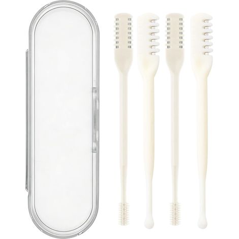 Multifunctional Nose Hair Trimmer with Earplugs, 4 Pieces 2 in 1 Nose Hair Trimmer and 1 Box, Portable Manual Hair Remover 360° Rotatable for Men and Women (1/5)