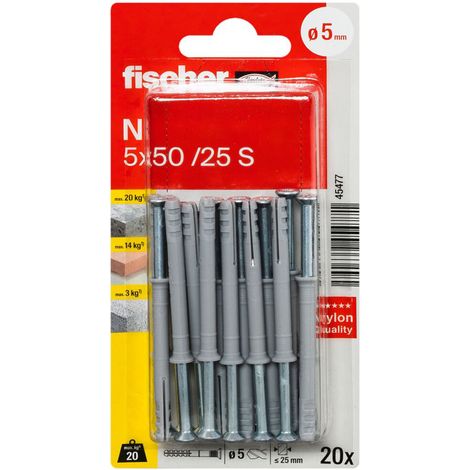 Fischer 045477 N 5 x 50/25 S K NV Cheville à frapper 50 mm 5 mm 1 set V836453 (1/5)
