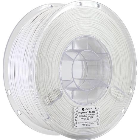 Polymaker PC04002 PC04002 Filament PC-ABS résiste à la chaleur, résiste aux chocs 1.75 mm 1000 g blanc 1 pc(s) Y200803 (1/5)