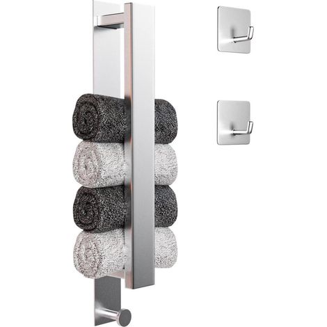 Handtuchhalter Ohne Bohren Selbstklebend Haken Bad Küche Silber (1/5)