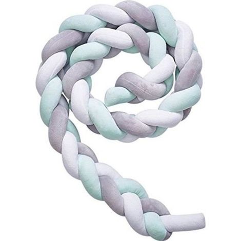 Tour de Lit Bébé Tressé Pare-chocs Velours Protection bébé sécurité Tour de Canapé Souple pour Bébé Protection Chambre Décor (2M) (1/4)