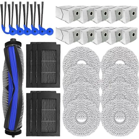 Lot de 31 pièces pour aspirateur Ecovacs Deebot T30C Omni / T30C Pro Omni : brosse principale, filtre, sac à poussière et chiffon de nettoyage. (1/5)