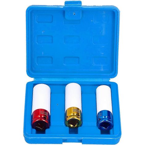 Kit de protection de roue à entraînement profond à paroi mince, en métal, avec manchon d'écrou de roue en 3 pièces de 1/2 pouce, résistant aux chocs, en métal. (1/5)