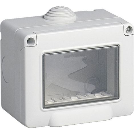Cassetta con coperchio idrobox per esterno a 3 posti compatibile con vimar plana custodia per interruttori ip55 (1/4)