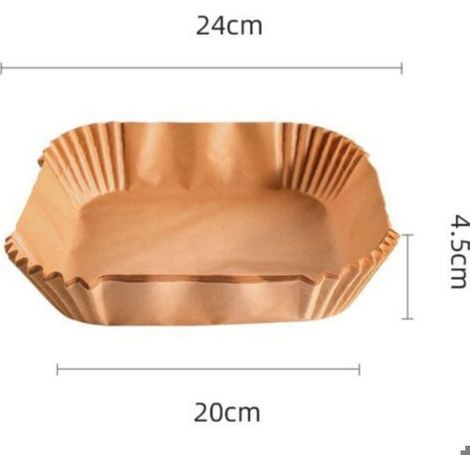 Doublures jetables pour friteuse à air - Unbrand - Lot de 100 pièces - Carré 20 cm - Résistant à l'huile (1/5)