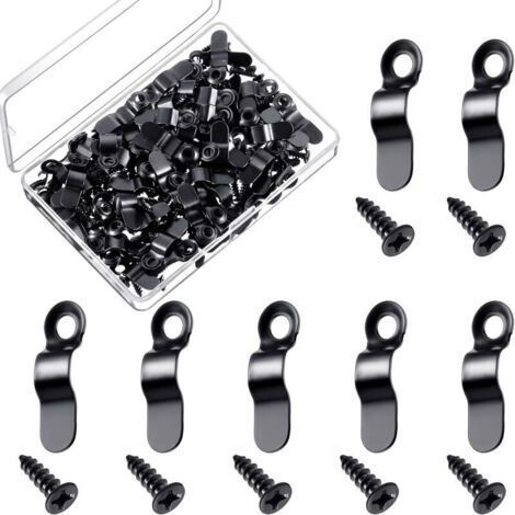 Lot de 100 boutons rotatifs pour cadre photo, clips de fixation pour cadre photo, clips de fixation avec vis, clips de support pour accrocher des photos (1/4)