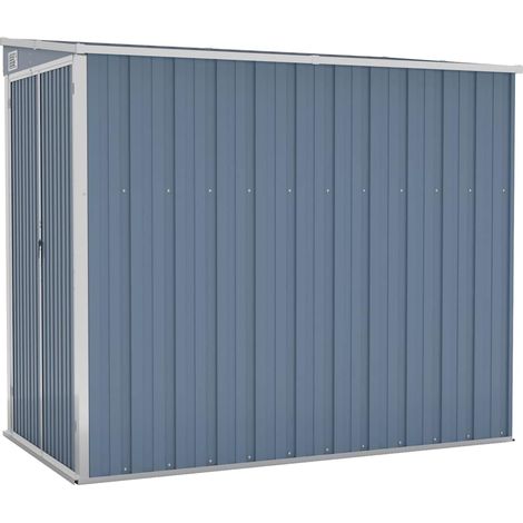 Anbauschuppen Grau 118x194x178 cm Verzinkter Stahl vidaXL