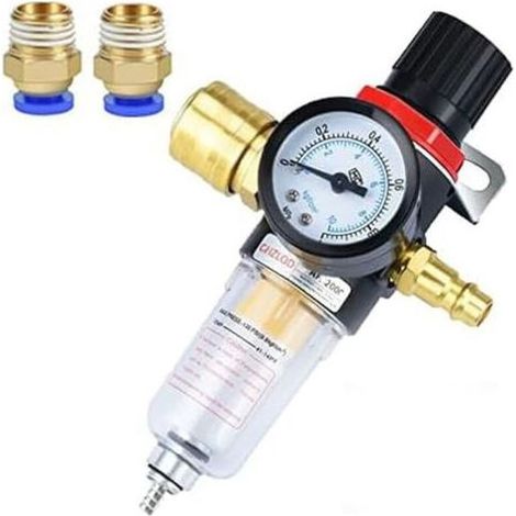 Régulateur de pression d'air 1/4, Détendeur d'air comprimé, Filtre Compresseur Dair, filtre à air, Séparateur d'Humidité, raccord rapide air comprimé (1/4)