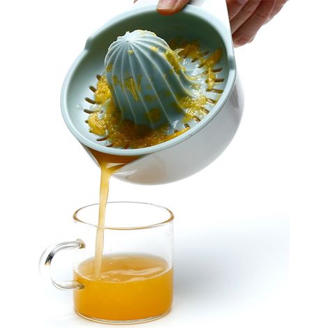 Presse-citron manuel de cuisine, facile à utiliser, pour extraire facilement le jus des agrumes. Accessoire de cuisine vert. (1/5)