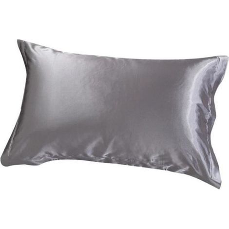 100% taie d'oreiller en soie Pure naturelle pour cheveux et peau, des deux côtés, taie d'oreiller lisse avec fermeture argent (1/4)