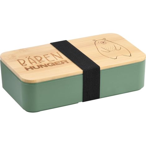 Brotdose „Bärenhunger“, grün, FSC