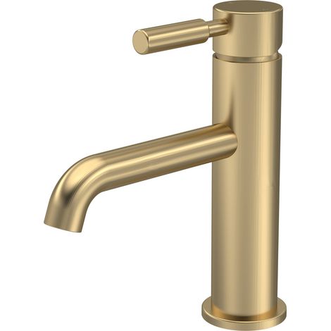 Hudson Reed Tec Lever Basin Mixer Tap with Waste - Brushed Brass