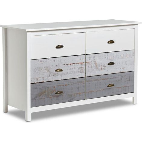 Cómoda Ocean 6 cajones Blanco - Vintage Colors (ancho) x 80cm (alto) (1/5)