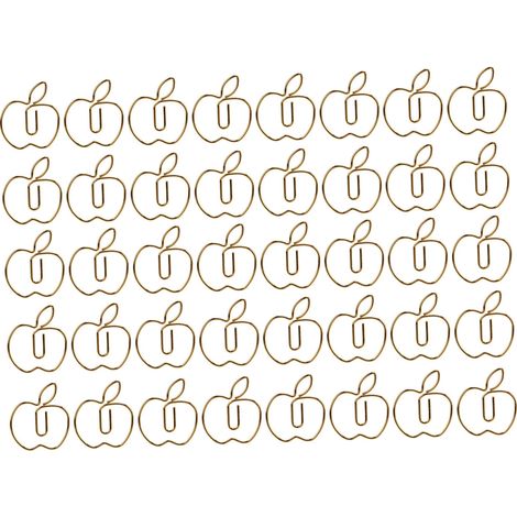 40Pcs Paper Clip Golden Apples Shape Creativity Personality Large Size Craft Paperclip for Home Office (1/5)