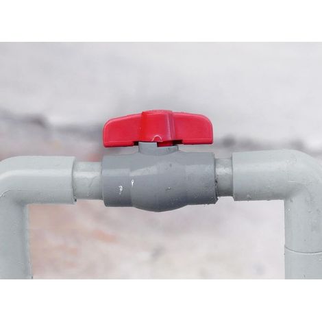 Robinet à Tournant Sphérique en PVC, Vanne à Boisseau en T Compacte Bidirectionnelle pour Contrôle Tuyaux d'égout Débit, Gris 32mm (1/4)