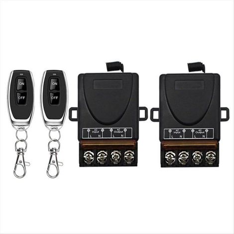 Interrupteur Relais RF - 433 MHz - 30 A - Télécommande Sans Fil Marche Arrêt - Pour Éclairage Moteur Porte - 2 Pièces (1/5)