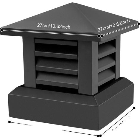 Tapa de chimenea, diseño hermético, material resistente a la corrosión, color negro. (1/2)