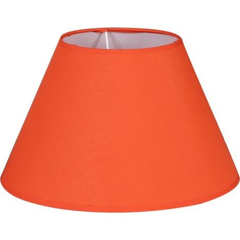 Abat-jour en tissu orange pour lampe de table, douille E27, fixation par clip, pour lustre. (1/5)