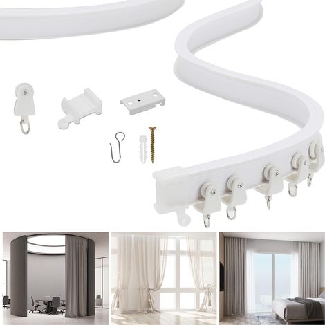 Randaco Tringle à rideaux Système de tringle à rideaux flexible, pliable pour les courbes et les angles