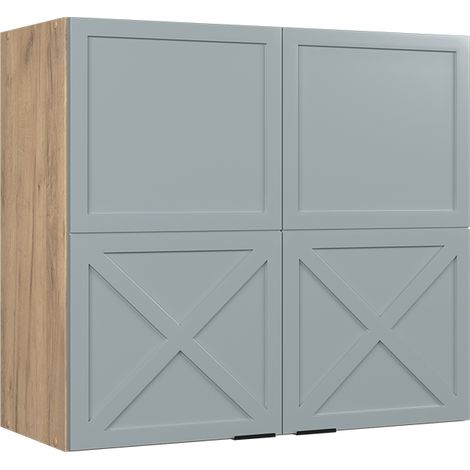 Meuble de cuisine haut vitré Fame-Line, Bleu clair-gris, 80 cm, Vicco