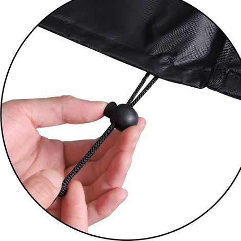 Housse de protection pour mobilier de jardin, nappe de jardin, tissu Oxford 420D, housse imperméable et coupe-vent, protection UV, housse pour mobilier en rotin, noir, 225 x 116 x 82 cm (1/5)