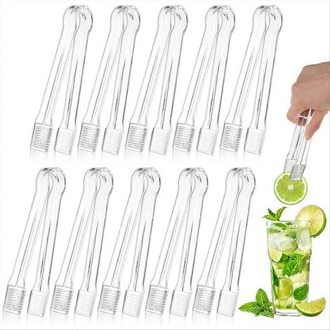 Set mit 10 transparenten Servierzangen, kleine Servierutensilien für die Küche, ideal für Buffets, Vorspeisen, Salate und Eiscreme. (1/5)