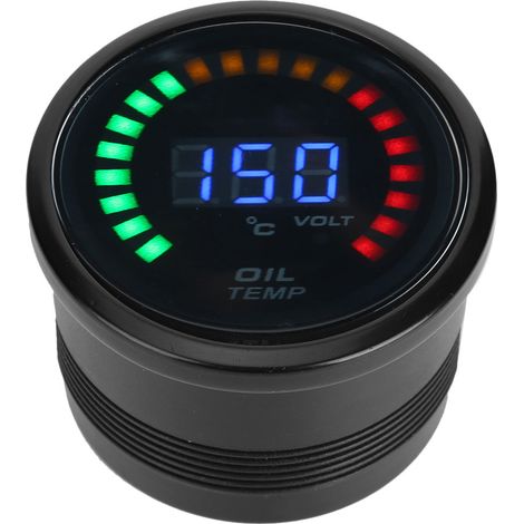 Jauge de température d'huile numérique 52 mm avec écran LCD couleur LED et faisceau de câbles pour capteur automobile (1/5)