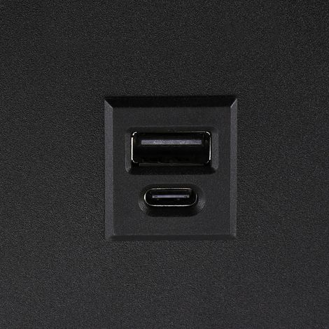 Applique murale moderne orientable noire ZULA Struhm 1xGU10 35W avec USB A+C (1/3)
