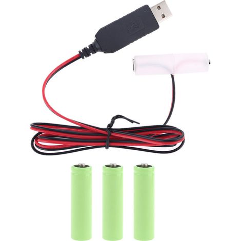 Câble adaptateur USB LR6 AA pour remplacer 1 à 4 piles AA (accessoires pour talkie-walkie lumineux LED de Noël)-AquaForge