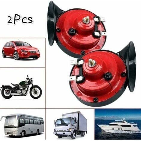 2 PCS 120 DB Klaxon de train pour camions,La corne la plus bruyante jamais,Corne d'escargot d'air fort imperméable,12v Double Horn Raging Sound pour voiture moto, (1/4)