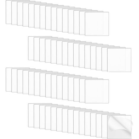 Lot de 60 plaques acryliques transparentes 10 x 10 cm Plaque carrée en plastique transparent 1 mm Pour cadre photo, peinture, exposition de projet, présentoir de table (1/5)