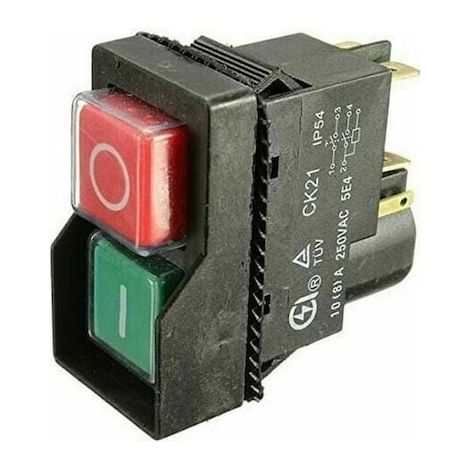 Interrupteur électromagnétique pour bétonnière, QttvbTna, CK21B/250V, 16A, IP54, bornes 6,3x0,8mm, commande fiable et durable (1/5)