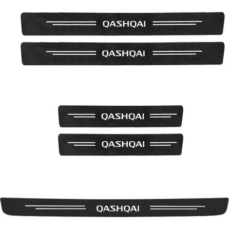 (5 pièces) Autocollants de seuil de porte de voiture en fibre de carbone,résistants aux rayures,pour QASHQAI J11 et 12 (1/3)
