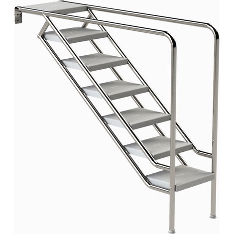 Eichenwald Pooltreppe Modell 08.3 Miami nur Unterteil Beckentiefe 1799mm 7 ABS-Stufen